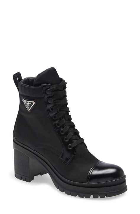 prada boots mens lace up boot|prada block heel combat boots.